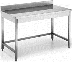 Tavolo su gambe con alzatina posteriore